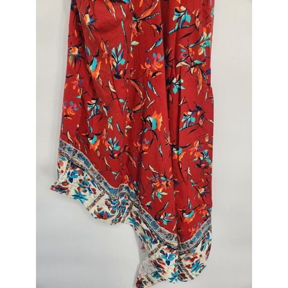 NWT Anthropologie Sleeveless Asymmetrical Floral Linen Midi Dress Sz 12 #9K404 - Picture 9 of 14